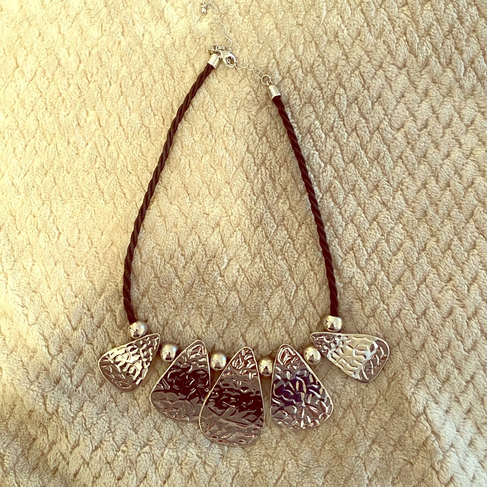Lia Sophia Black Silver Necklace